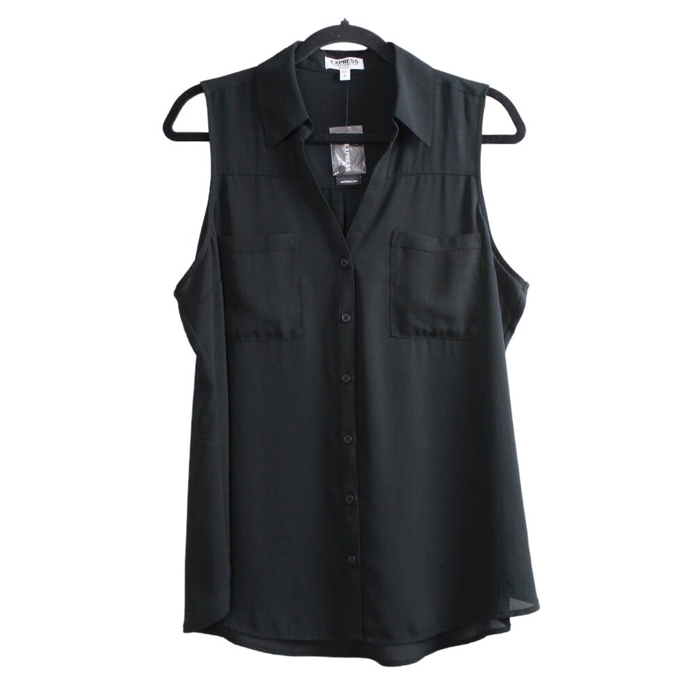 Express Black Portofino Sleeveless Shirt